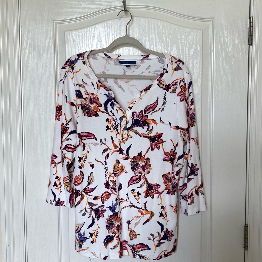 Karen Scott Floral Blouse